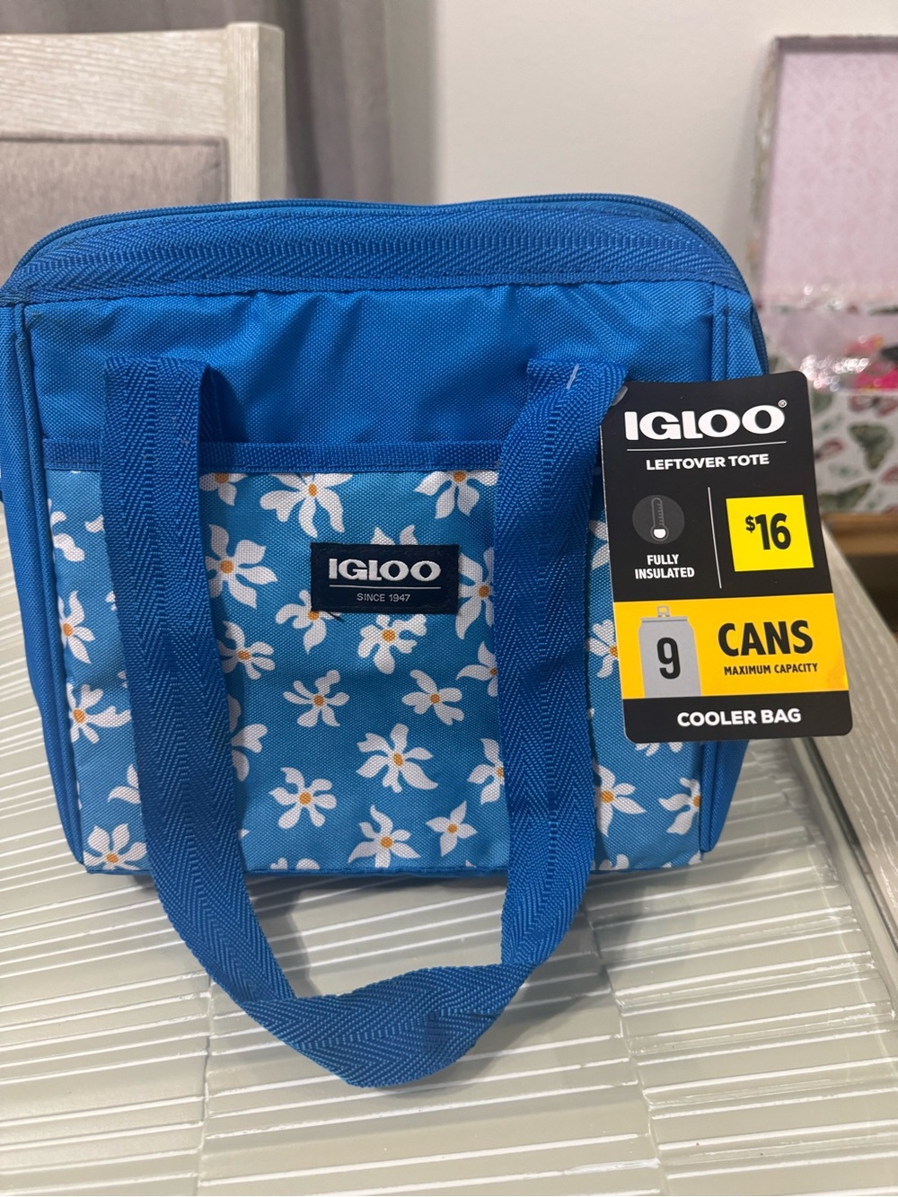 Igloo Blue Floral Insulated Tote Cooler
